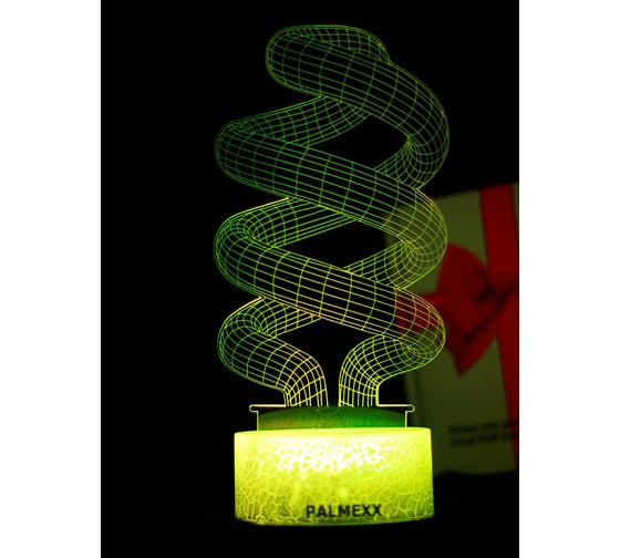 Светодиодный ночник PALMEXX 3d светильник led rgb 7 цветов (спираль) PX/LAMP-045