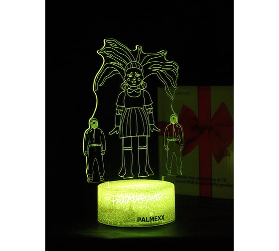 Светодиодный ночник PALMEXX 3d светильник led rgb 7 цветов (игра в кальмара) PX/LAMP-048