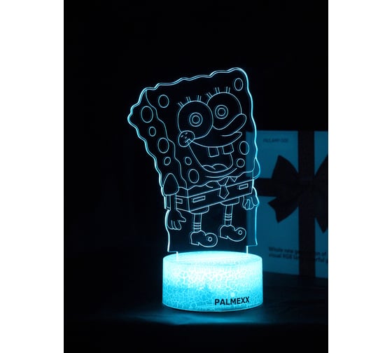 Светодиодный ночник PALMEXX 3d светильник led rgb 7 цветов (губка боб) PX/LAMP-052
