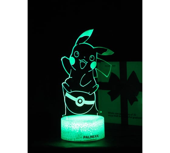 Светодиодный ночник PALMEXX 3d светильник led rgb 7 цветов (пикачу) PX/LAMP-053