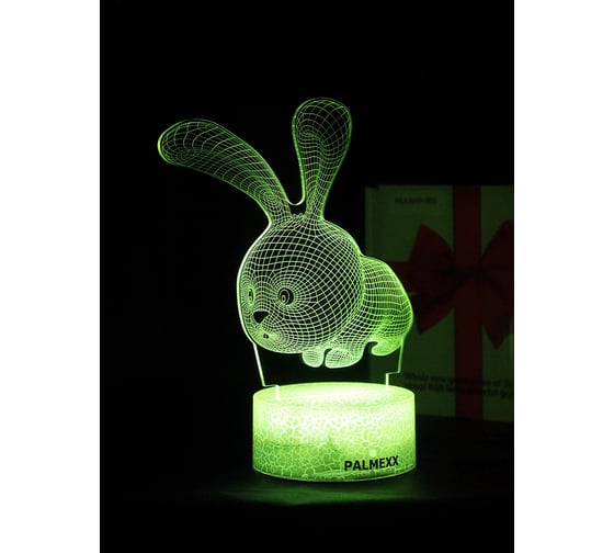 Светодиодный ночник PALMEXX 3d светильник led rgb 7 цветов (зайчик) PX/LAMP-054