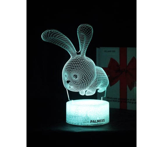 Светодиодный ночник PALMEXX 3d светильник led rgb 7 цветов (зайчик) PX/LAMP-054