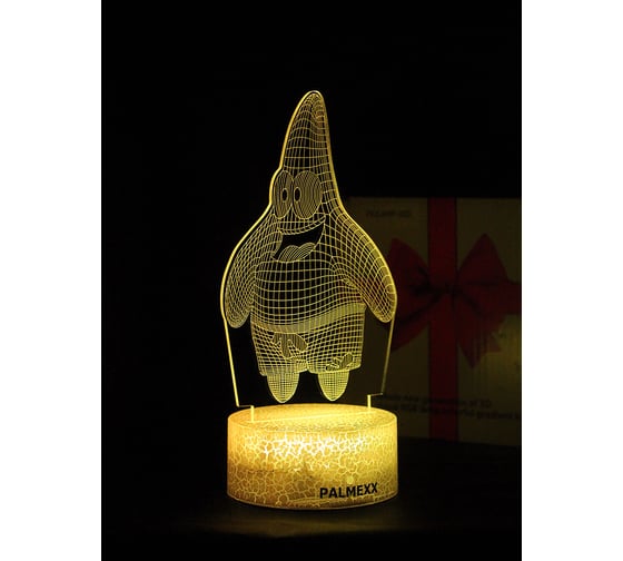Светодиодный ночник PALMEXX 3d светильник led rgb 7 цветов (патрик звезда) PX/LAMP-057