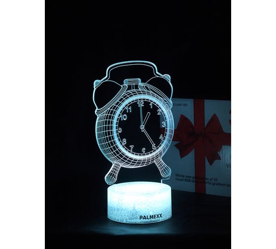 Светодиодный ночник PALMEXX 3d светильник led rgb 7 цветов (будильник) PX/LAMP-062