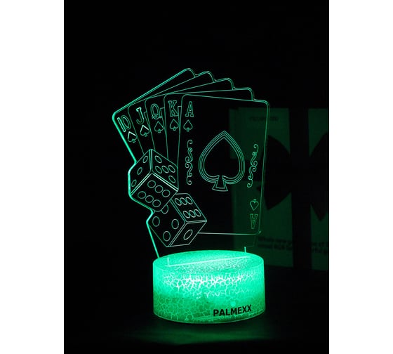 Светодиодный ночник PALMEXX 3d светильник led rgb 7 цветов (казино) PX/LAMP-064
