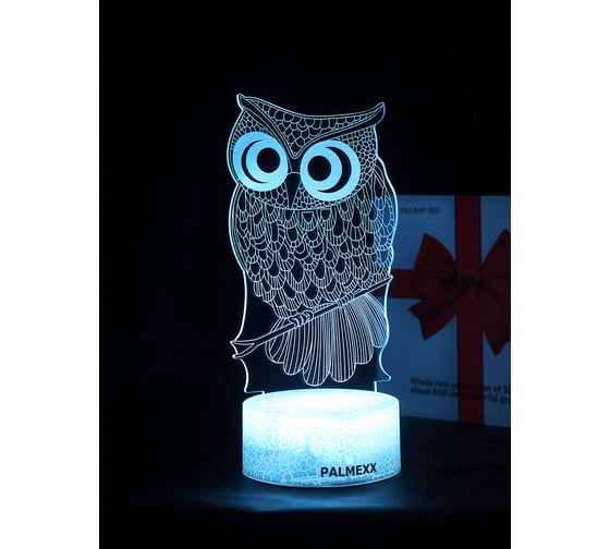 Светодиодный ночник PALMEXX 3d светильник led rgb 7 цветов (сова) PX/LAMP-065