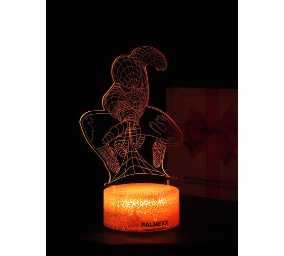 Светодиодный ночник PALMEXX 3d светильник led rgb 7 цветов (человек-паук) PX/LAMP-070