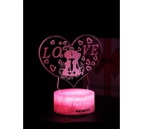 Светодиодный ночник PALMEXX 3d светильник led rgb 7 цветов (поцелуй) PX/LAMP-082