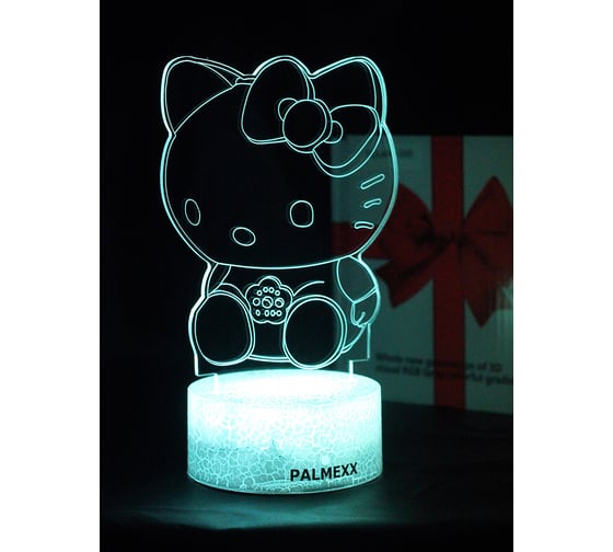 Светодиодный ночник PALMEXX 3d светильник led rgb 7 цветов (хелло китти) PX/LAMP-075