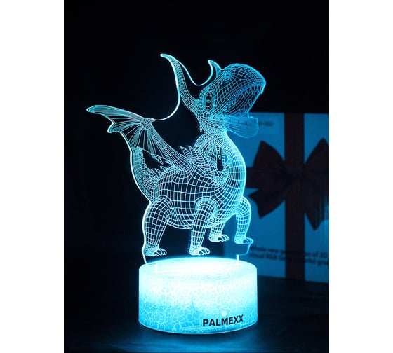 Светодиодный ночник PALMEXX 3d светильник led rgb 7 цветов (дракошка) PX/LAMP-076