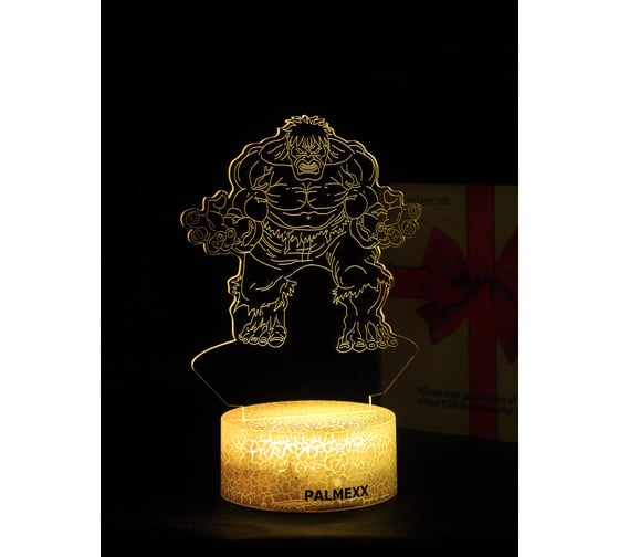 Светодиодный ночник PALMEXX 3d светильник led rgb 7 цветов (халк) PX/LAMP-074