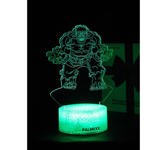 Светодиодный ночник PALMEXX 3d светильник led rgb 7 цветов (халк) PX/LAMP-074