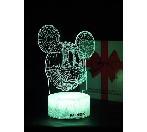 Светодиодный ночник PALMEXX 3d светильник led rgb 7 цветов (голова микки мауса) PX/LAMP-079