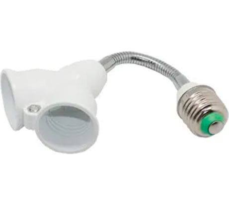 Гибкий переходник Ecola Base с цоколя e27 на 2хe27 150мм белый A7F27WEAY