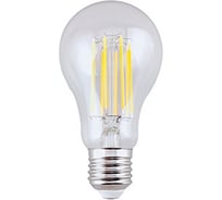 Филаментная лампа Ecola Classic led premium 13,0w, a60, 220-240v, e27, 2700k, 360, filament, прозрачная, нитевидная, ra 80, 100 lm/w, кп=0, 110x60 N7LW13ELC