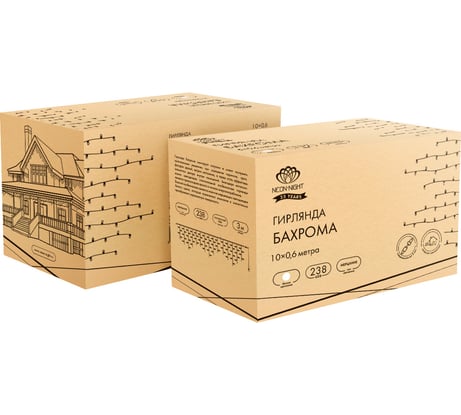 Гирлянда Neon-Night Айсикл (бахрома) 10x0,6м, с эффектом мерцания, прозрачный, IP44, 238LED, диоды Белые, 230В 255-545