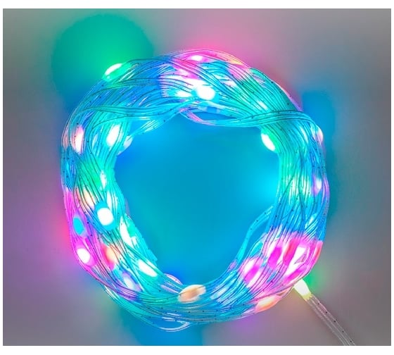 Умная гирлянда Роса с крупными каплями Neon-Night 10м, 100LED RGB, IP20, USB 245-019 - выгодная цена, отзывы, характеристики, фото - купить в Москве и РФ