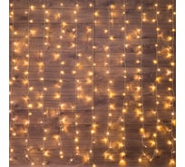 Занавес Neon-Night ДОЖДЬ 3x2 м, прозрачный ПВХ, 240 LED, теплый белый, IP20, с контроллером, не соединяется 235-096