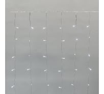 Занавес Neon-Night ДОЖДЬ 2x1,5м, прозрачный ПВХ, IP44, мерцающий Flashing, 150LED Белые, 15 нитей, 10LED/нить 235-515