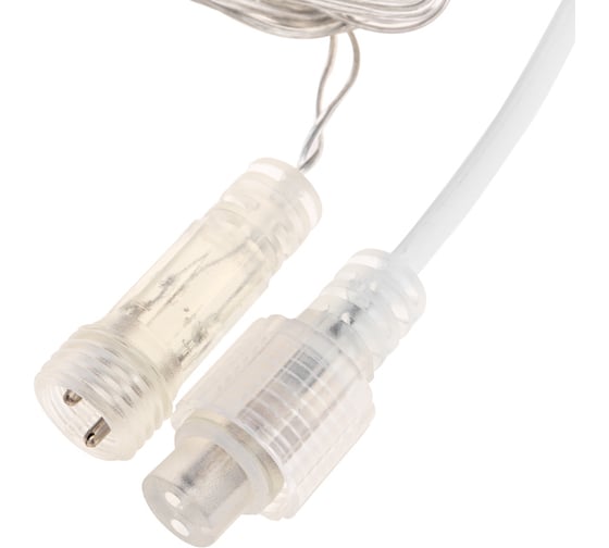 Занавес Neon-Night ДОЖДЬ 2x1,5м, прозрачный ПВХ, IP44, мерцающий Flashing, 150LED Теплые белые, 15 нитей, 10LED/нить 235-516