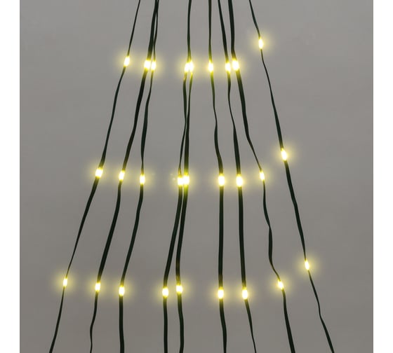 Светодиодная гирлянда из росы с верхушкой на елку Neon-Night 9 нитей х 2м, 200LED, эффект водопада, теплый белый цвет, 230В 315-896