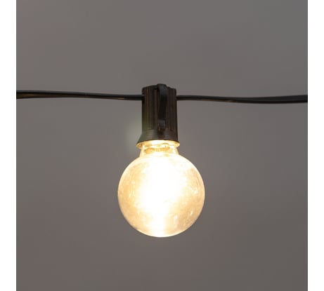 Уличная Лофт гирлянда Neon-Night 15м, черный ПВХ, 50 прозрачных ламп, теплый теплый, IP44, соединяется 331-359