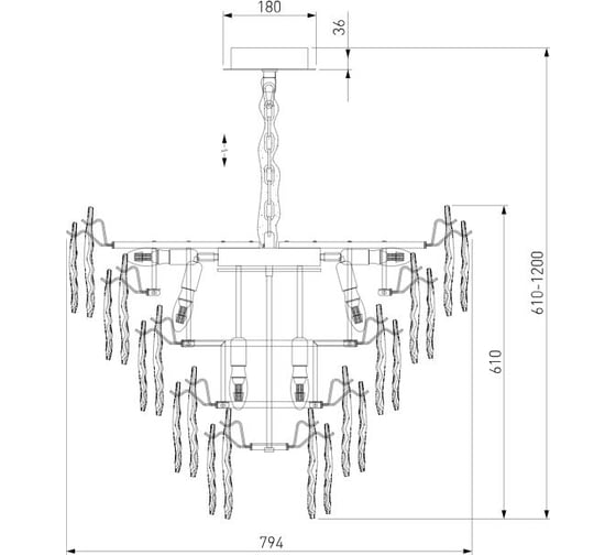Подвесная люстра Bogate's с фактурным стеклом 369 золото a065315