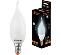 Энергосберегающая лампа TDM ELECTRIC КЛЛ-СW-11 Вт-4000 К–Е14, свеча на ветру mini, SQ0323-0137