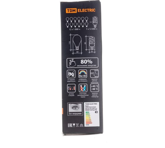 Энергосберегающая лампа TDM ELECTRIC КОМПАКТ КЛЛ-FSТ2-9 Вт-2700 К–Е14, 35х95 мм, SQ0323-0170