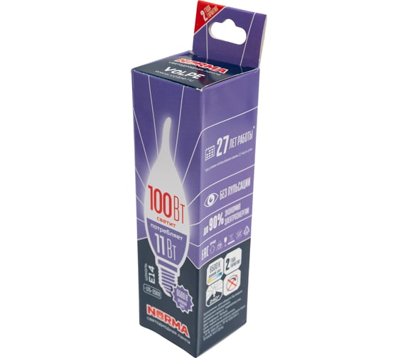 Светодиодная лампа Volpe LED-CW37-11W/6500K/E14/FR/NR UL-00010991
