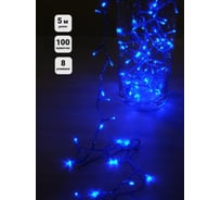 Гирлянда-нить SHLights внутр, 100 LED, синий, 5 м, провод синий ILD100C-BB