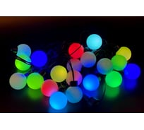 Гирлянда TEAMPROF большие шарики, 5м, 220В, RGB, черный провод TPF-T5-20C-40B-B/RGB