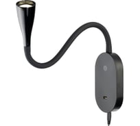 Светильник гибкий Citilux Рио LED с USB Черный CL704381N