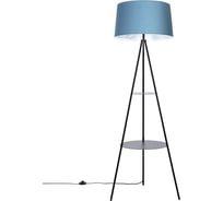 Торшер Citilux Рейнер чёрный со столиком и синим абажуром CL806023