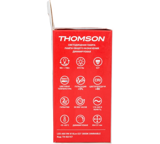 Светодиодная лампа THOMSON LED A60 9W 810Lm E27 3000K DIMMABLE TH-B2157