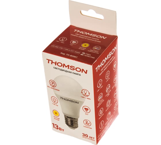Светодиодная лампа THOMSON LED A60 13W 1100Lm E27 3000K TH-B2007