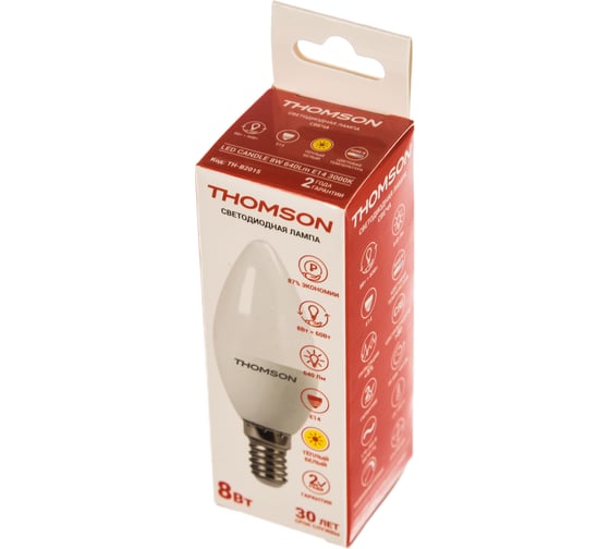 Светодиодная лампа THOMSON LED CANDLE 8W 640Lm E14 3000K TH-B2015