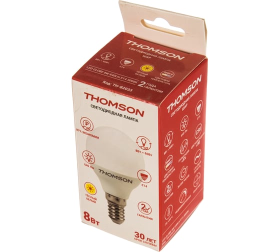 Светодиодная лампа THOMSON LED GLOBE 8W 640Lm E14 3000K TH-B2033