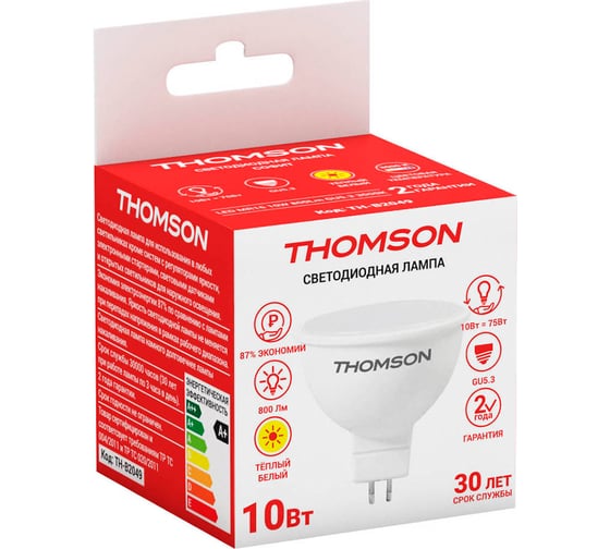 Светодиодная лампа THOMSON LED MR16 10W 800Lm GU5.3 3000K TH-B2049