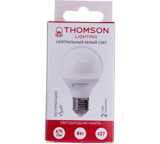 Светодиодная лампа THOMSON LED GLOBE 8W 670Lm E27 4000K TH-B2040
