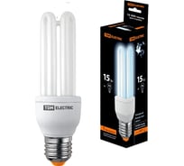 Энергосберегающая лампа TDM ELECTRIC КЛЛ-3U-15 Вт-4000 К–Е27, 41х141 мм, SQ0323-0043