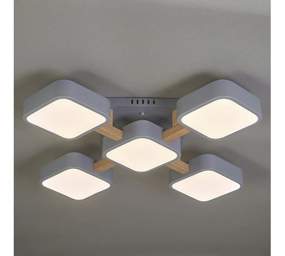 Потолочный светильник ESCADA 10213/5 LED*96W Grey/Wooden 10213/5LED