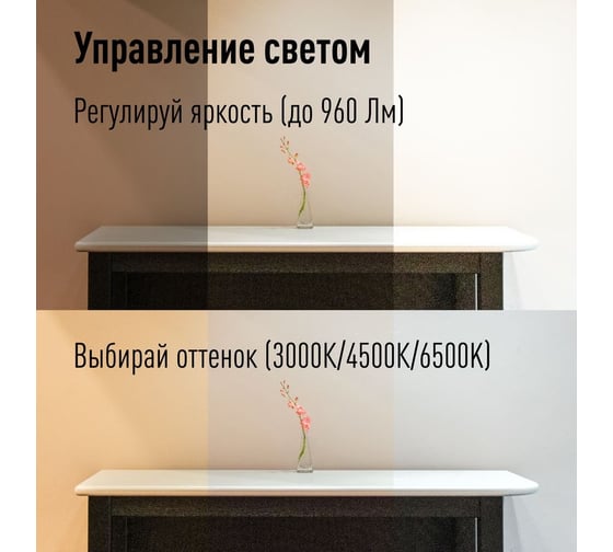 Настольная лампа КОСМОС 12Вт, RA80, 3 режима Цветн., димм., беспр. Заряд. Тел., 5В, 3А, KOC_DESK036