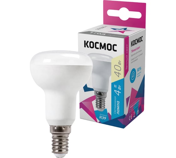 Лампа Космос LED рефлектор R39 4Вт Е14 230v 3000K Lksm_LED4wR39E1430 1