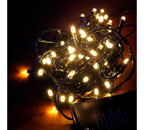 Уличная гирлянда SHLights нить, 80 LED, тепло-белый, 8 м LD080-GWW-BO 1