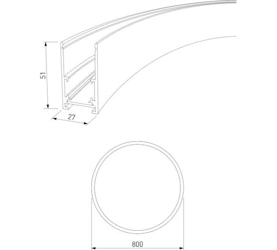 Накладной радиусный шинопровод Elektrostandard черный, ⌀ 800мм 85160/00 slim magnetic a066497