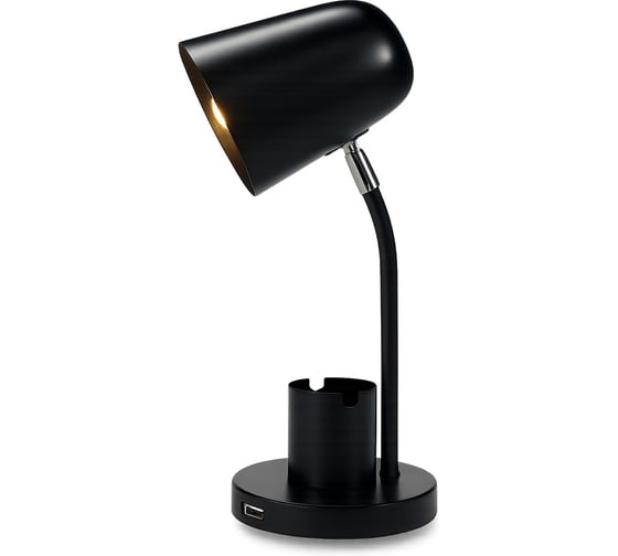 Настольный декоративный светильник Фарлайт "modern office" с органайзером черный с usb е14 FAR002317