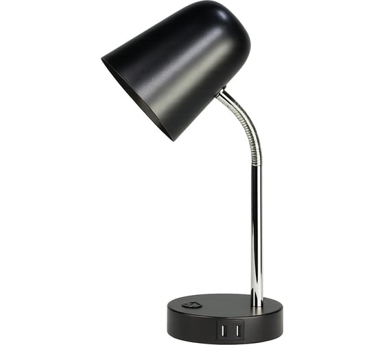 Настольный декоративный светильник Фарлайт "modern office" с usb черный е14 FAR002315