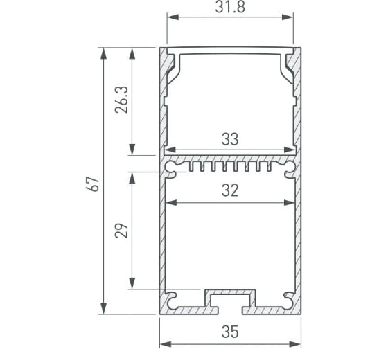 Профиль Arlight LINE-S-3667-3000 ANOD 3 м 042902