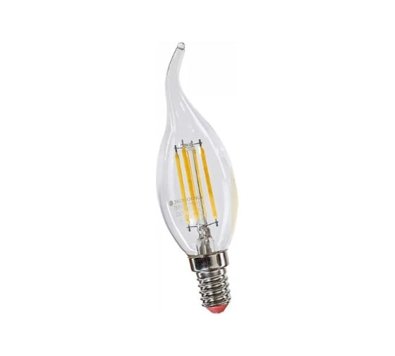 Лампа Экономка LED Филамент 5Вт Свеча на ветру 160-260V Е14 450лм 2700K Eco LedFL5wCWE1427 1